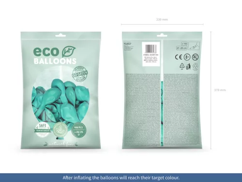 Eco Balloons 26cm pasztell, sötét menta (1 db / 100 db.)