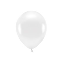 Eco Balloons 30cm metál, fehér (1 db / 100 db.)
