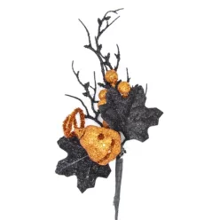 Halloweeni narancssárga-fekete pick - 27 cm