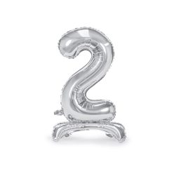   Álló fólia lufi ''2'' számú, 70cm, ezüst