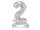 Álló fólia lufi ''2'' számú, 70cm, ezüst