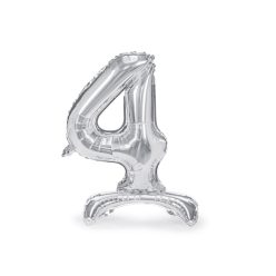   Álló fólia lufi ''4'' számú, 70cm, ezüst