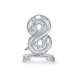   Álló fólia lufi ''8'' számú, 70cm, ezüst