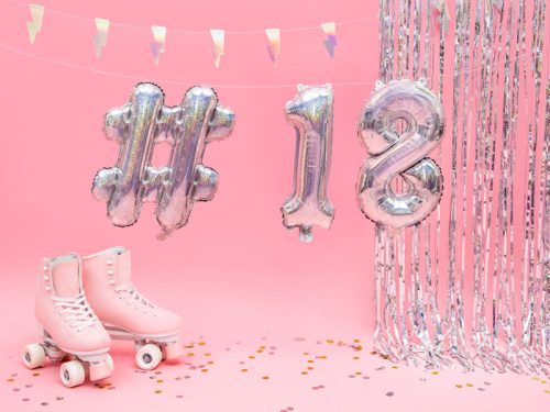 Fólia léggömb ''8'', 35cm, holografikus