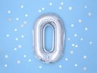 ''0'' számú fóliás léggömb, 35cm, ezüst