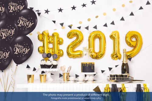 ''6'' számú fólia léggömb, 35 cm, arany