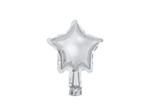 Fólia lufi Stars, 12cm, ezüst (1 db / 25 db.)