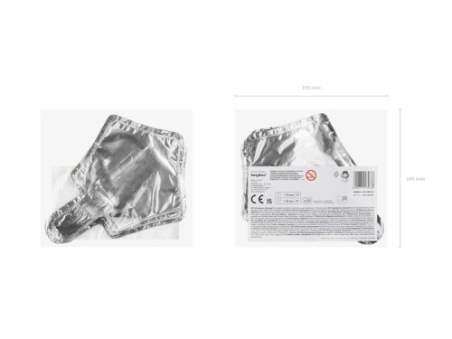 Fólia lufi Stars, 12cm, ezüst (1 db / 25 db.)