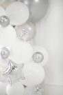 Fólia lufi Stars, 25cm, ezüst (1 db / 25 db.)