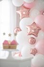 Fólia lufi Stars, 25 cm, rózsaszín arany (1 pkt / 25 db.)