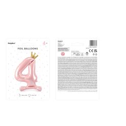   Álló fólia lufi ''4'' számú, 84 cm, világos rózsaszín