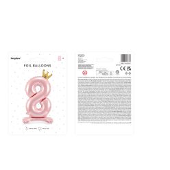   Álló fólia lufi ''8'' számú, 84 cm, világos rózsaszín