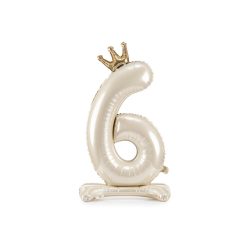   Álló fólia lufi ''6'', 84 cm, világos krém