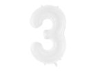 ''3'' számú fóliaballon, 86 cm, fehér