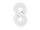 ''8'' számú fóliaballon, 86 cm, fehér
