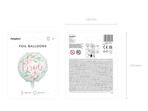 Fólia lufi Flower Bride 45cm, fehér