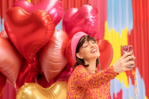 Fólia léggömb Szív, 75x64,5 cm, rózsaszín