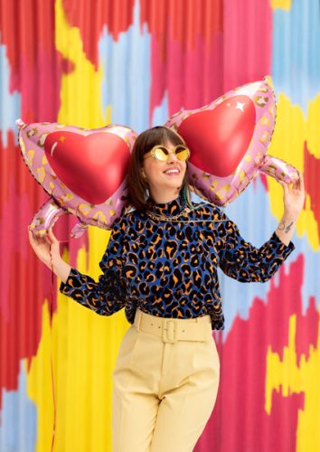 Fólia lufi Szív szemüveg, 115,5x52 cm, mix