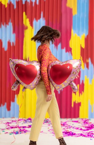 Fólia lufi Szív szemüveg, 115,5x52 cm, mix