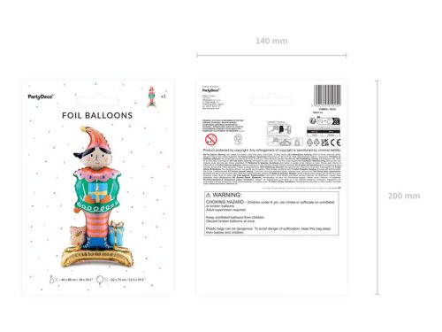 Elf álló fóliaballon, 46x88 cm, mix
