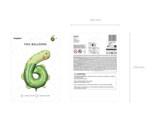 6-os számú fólia lufi - Teknős, 75x96 cm, mix