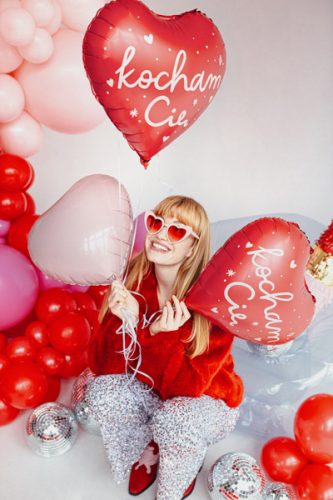 Foil balloon Heart ''Kocham CiÄ'', 45 cm, mix