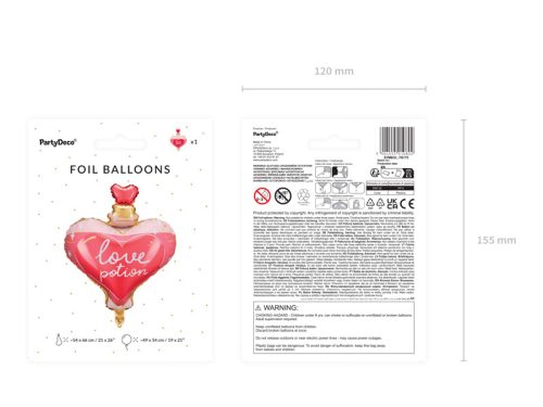 Foil balloon Love potion, 54x66 cm, mix
