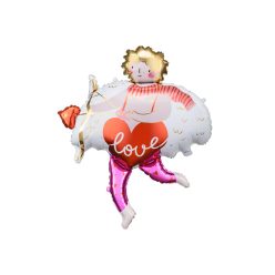 Cupido fóliás lufi, 82x99 cm, mix