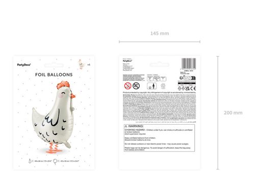 Fólia lufi Tyúk, 48x60 cm, mix