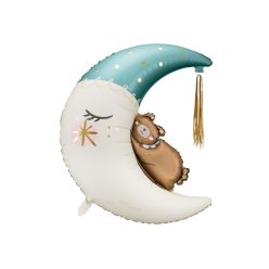 Foil balloon Teddy bear on the moon, 80x98 cm, mix