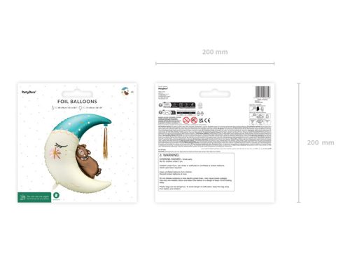 Foil balloon Teddy bear on the moon, 80x98 cm, mix