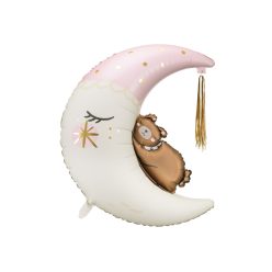 Foil balloon Teddy bear on the moon, 80x98 cm, mix