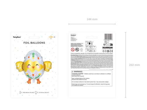 Chick fólia lufi, 78,5x64,5 cm, mix