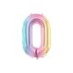 Fólia lufi számjegy '0', 86 cm, pasztell szivárvány