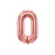 ''0'' számú fólia lufi, 86 cm, rózsaszín arany