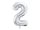 ''2'' számú fóliás léggömb, 86 cm, ezüst