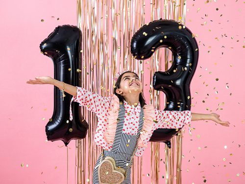 ''3'' számú fólia lufi, 86 cm, fekete