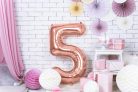 ''5'' számú fólia lufi, 86 cm, rózsaszín arany