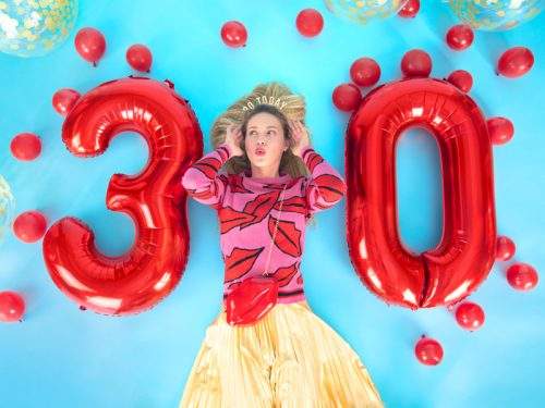 ''7'' számú fóliás léggömb, 86 cm, piros