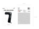 ''7'' számú fólia lufi, 86 cm, fekete