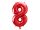 ''8'' számú fóliás léggömb, 86cm, piros