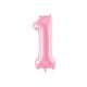 ''1'' számú fólia lufi, 86 cm, rózsaszín