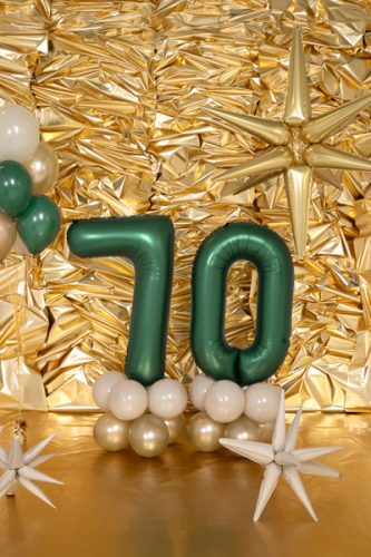 ''0'' számú fólia lufi, 86 cm, üveg zöld