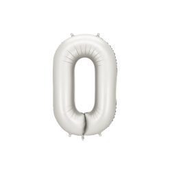   ''0'' számú fólia léggömb, 86 cm, ezüst