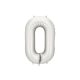 ''0'' számú fólia léggömb, 86 cm, ezüst