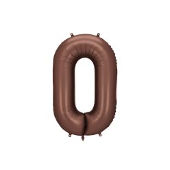 ''0'' számú fólia lufi, 86 cm, mokka