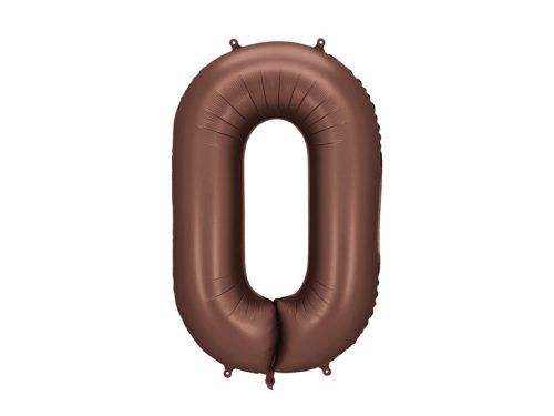 ''0'' számú fólia lufi, 86 cm, mokka