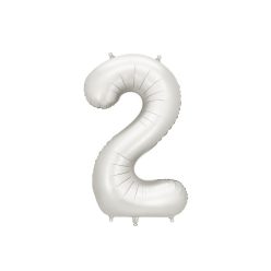   ''2'' számú fóliás léggömb, 86 cm, ezüst