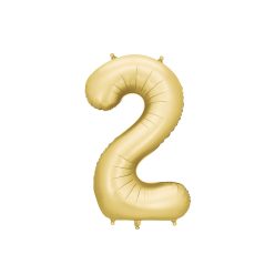 '2-es' számú fólia léggömb, 86 cm, arany