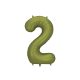 ''2'' számú fólia lufi, 86 cm, olíva